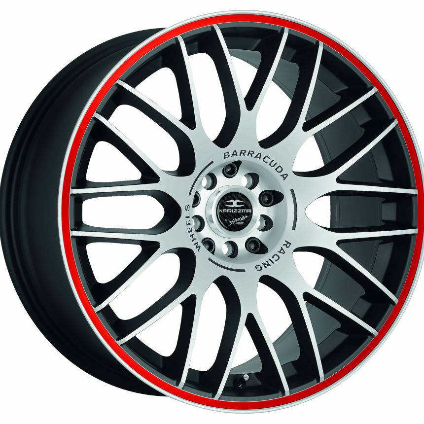 KARIZZMA Mattblack-polished / Color Trim rot 8.5x19