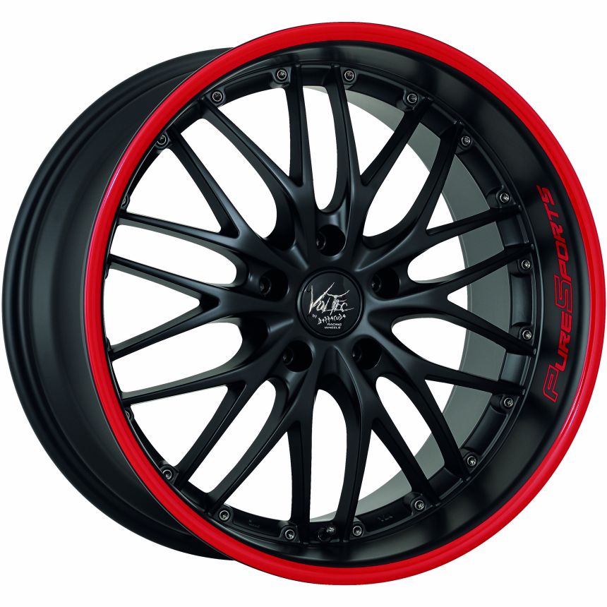 VOLTEC T6 Mattblack Puresports / Color Trim rot 8.5x19