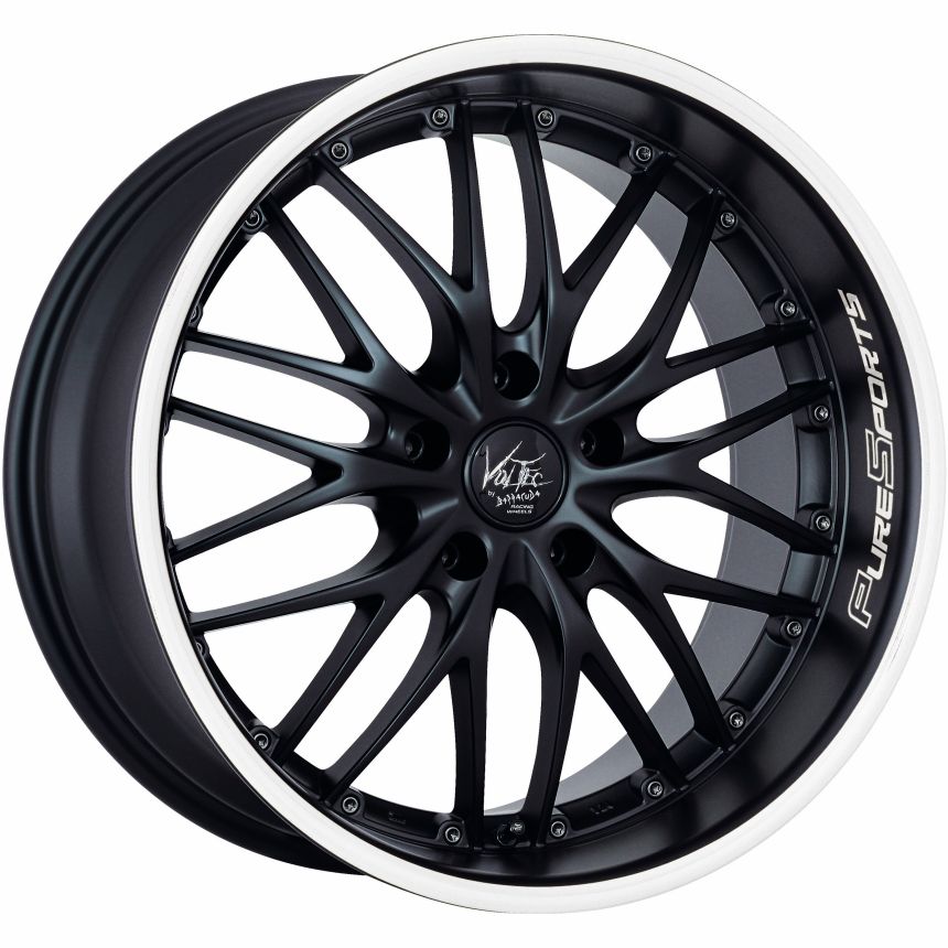 VOLTEC T6 Mattblack Puresports / Color Trim weiss 7x17