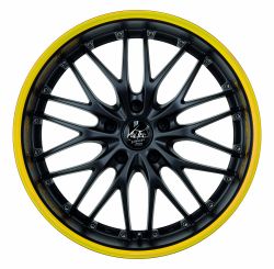 VOLTEC T6 Mattblack Puresports / Color Trim gelb 8x18