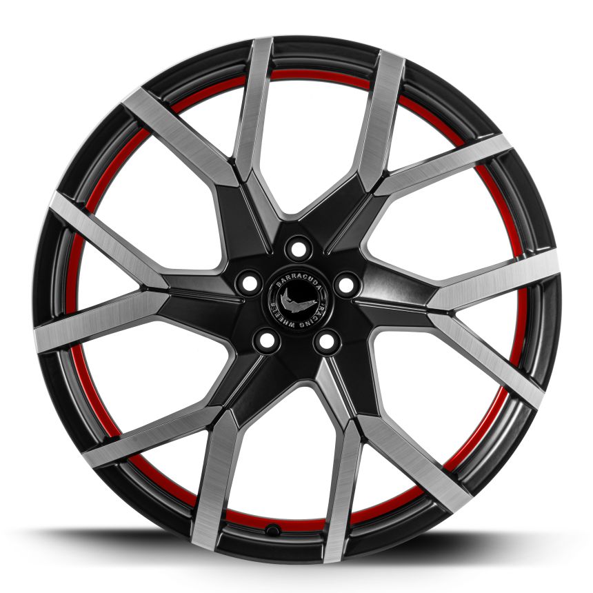 TZUNAMEE EVO Dark Gunmetal brushed undercut Trimline red 9x20