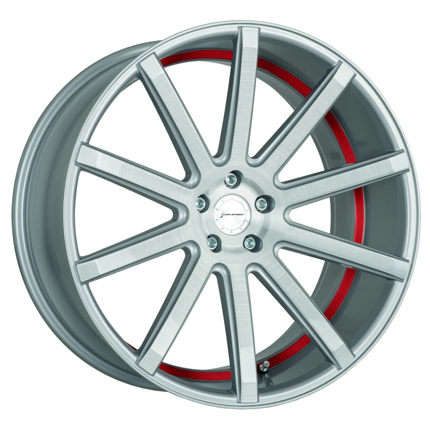 DEVILLE Silver-brushed-Surface/ undercut Color Trim rot 8.5x19