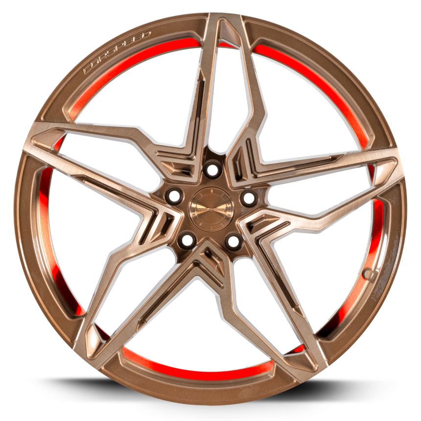 KHARMA Higloss-Bronze brushed Surface undercut Trimline red 9x20